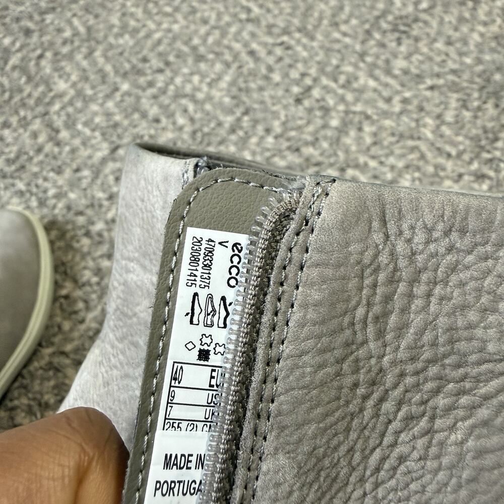 Ecco Leather Wedge Sneaker Soft 7 City Boot Ankle Zip Gray Nubuck Womens US 9 - Picture 6 of 8
